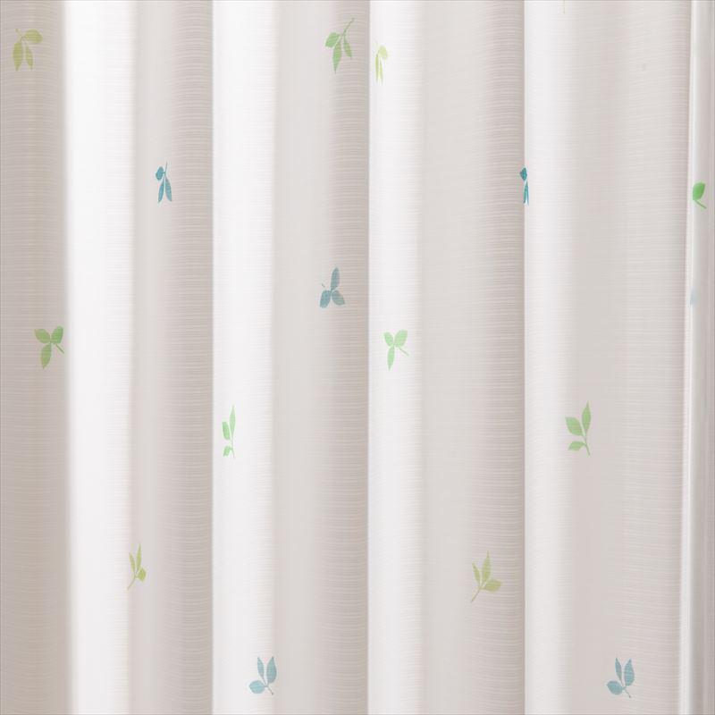 Rakuten - カーテン レース UVカット 遮熱 外から見えにくい グリーン 洗濯機OK 幅100×133・176・198cm 送料無料