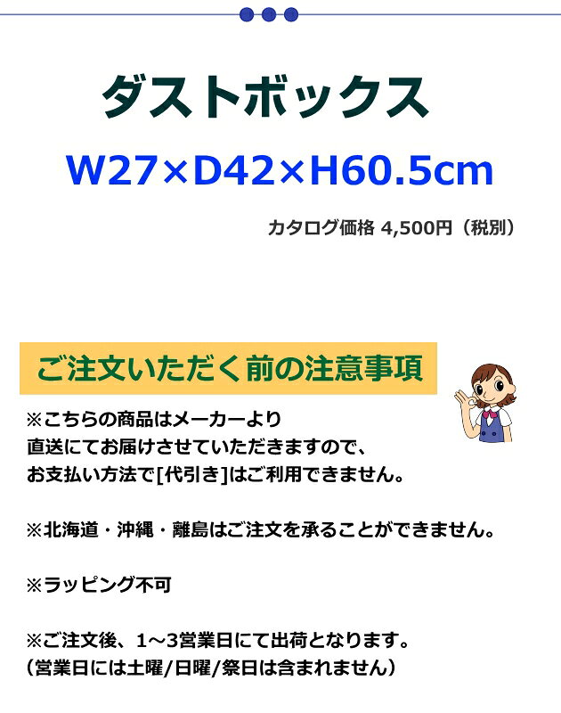 ダストボックス(ホワイト色) ごみ箱 [W27×D42×H60.5cm] スライドペール45L [3]