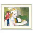 アート額絵 ローランサン 鳥と乙女 受注生産 高精細巧芸画 手彩補色 名画 おしゃれ フレーム付き 海外美術館スタイル