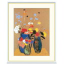 アート額絵 ルドン 青い花瓶の花 受注生産 高精細巧芸画 手彩補色 名画 おしゃれ フレーム付き 海外美術館スタイル