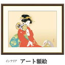 アート額絵 上村松園 鼓の音 受注生産 高精細巧芸画 手彩補色 名画 おしゃれ フレーム付き 海外美術館スタイル