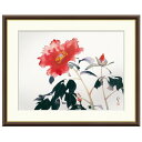 アート額絵 川端龍子 牡丹 受注生産 高精細巧芸画 手彩補色 名画 おしゃれ フレーム付き 海外美術館スタイル