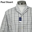 パジャマ Lサイズ メンズ 春夏 長袖 長ズボン Paul Stuart ポールスチュアート 日本製 綿100% ポプリン テーラー襟 前あき 紳士 ナイトウエア