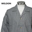 【在庫限定SALE品】Lサイズ メンズ パジャマ 秋冬 長袖 長ズボン WELDON ウェルドン 綿100% ビエラ 微起毛 テーラー襟 前あき
