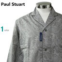 \SALE/ パジャマ Lサイズ メンズ 春夏 長袖 長ズボン Paul Stuart ポールスチュアート 日本製 綿100% ボイル撚り 軽量 テーラー襟 前あき