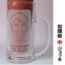 似顔絵ビールジョッキ 【似顔絵】を製作しビール中ジョッキに彫刻いたします【中ジョッキ】【誕生日プレゼント】【記念品】【退職　記念品】【転勤　記念品】【誕生日プレゼント】【還暦祝い】【記念品　名前入り】【父の日　名入れ】【コンビニ受取対応商品】