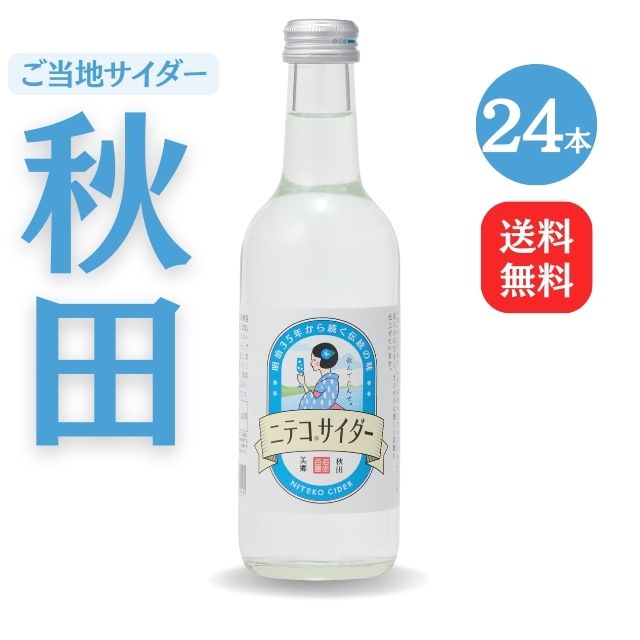 【送料無料】秋田ご当地サイダー「ニテコサイダー24本入」【ギフト グルメ お歳暮 内祝い 出産 結婚 誕生日プレゼント お返しにおすすめ！美郷町名産品！】