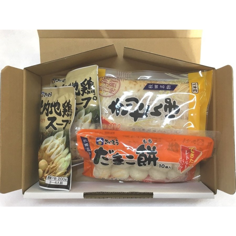 秋田逸品堂オリジナルきりたんぽ・だまこ餅・スープセット
