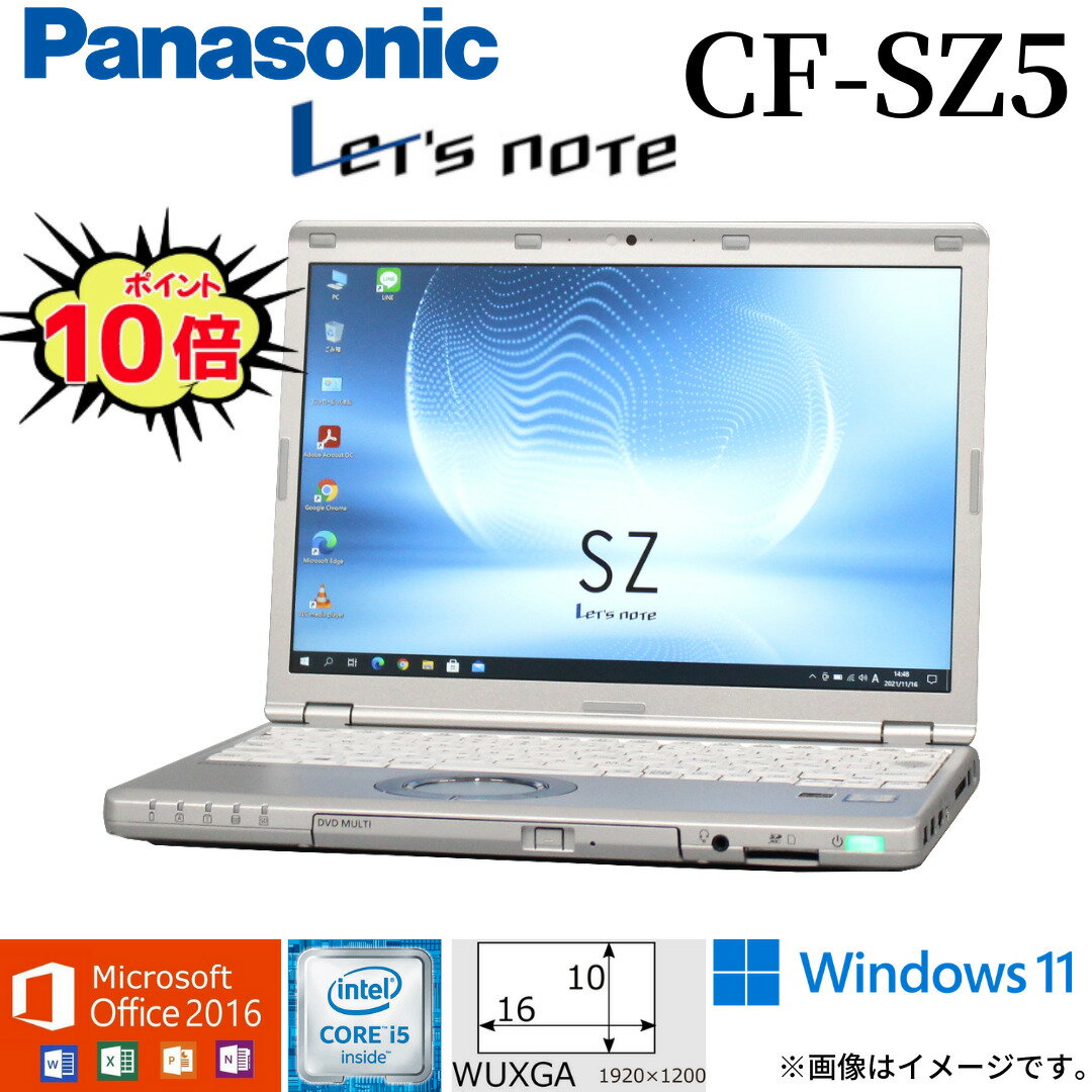 ڿ͵ʡ  Ρ Panasonic Let's note CF-SZ5 åĥΡ ťѥ pc Ρpc Windows10 Office2016 դ 6Core i5 WiFi 4GB ®SSD128GB Bluetooth Web DVDѡޥɥ饤 ХPC ե  ǥ