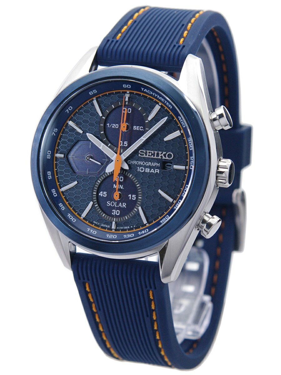 セイコー SEIKO 腕時計 ソーラー クロノグラフ ネイビーxオレンジ 海外モデル SSC775P1 メンズ [逆輸入品]