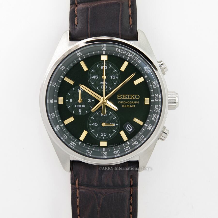 セイコー SEIKO 腕時計 クロノグラフ グリーン文字盤 海外モデル SSB385P1 メンズ [逆輸入品]