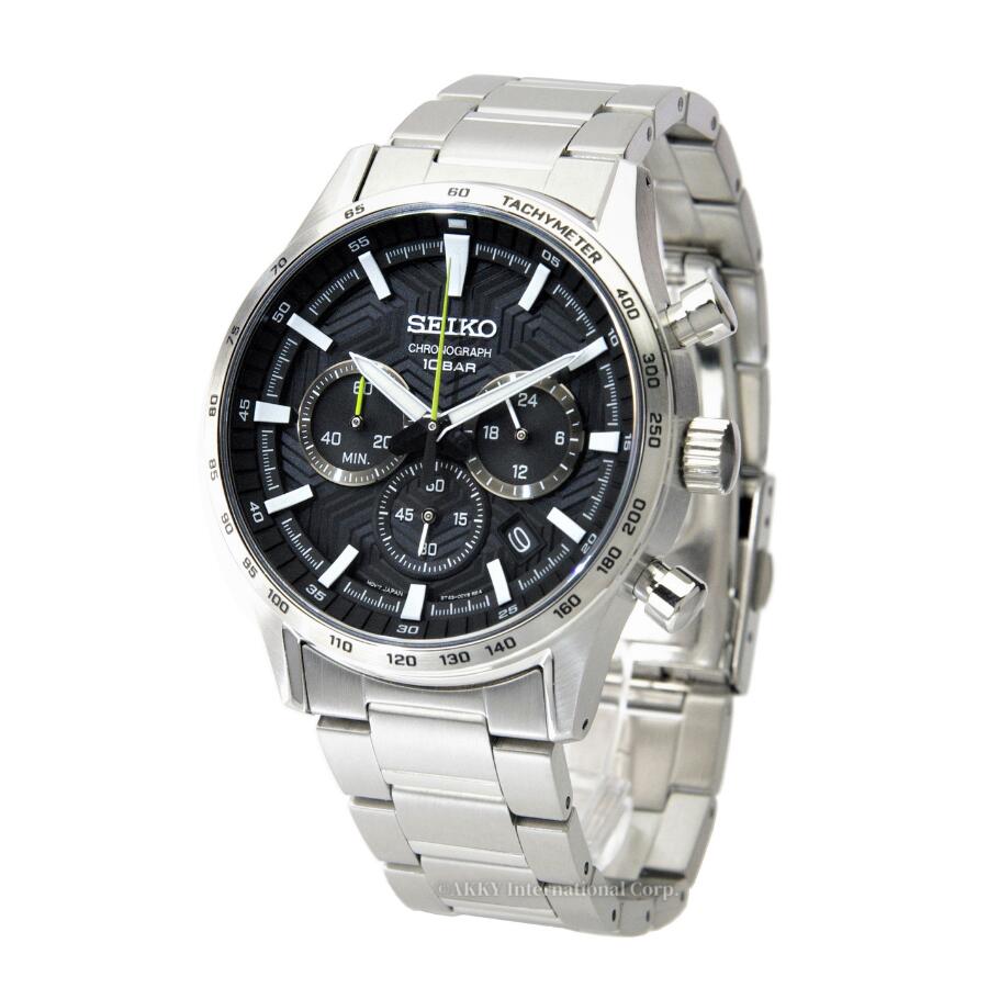 【12/1限定★抽選で最大100%Pバック(要エントリー/24時間限定)】セイコー SEIKO 腕時計 クオーツ クロノグラフ ブラック 海外モデル SSB413P1 メンズ [逆輸入品]