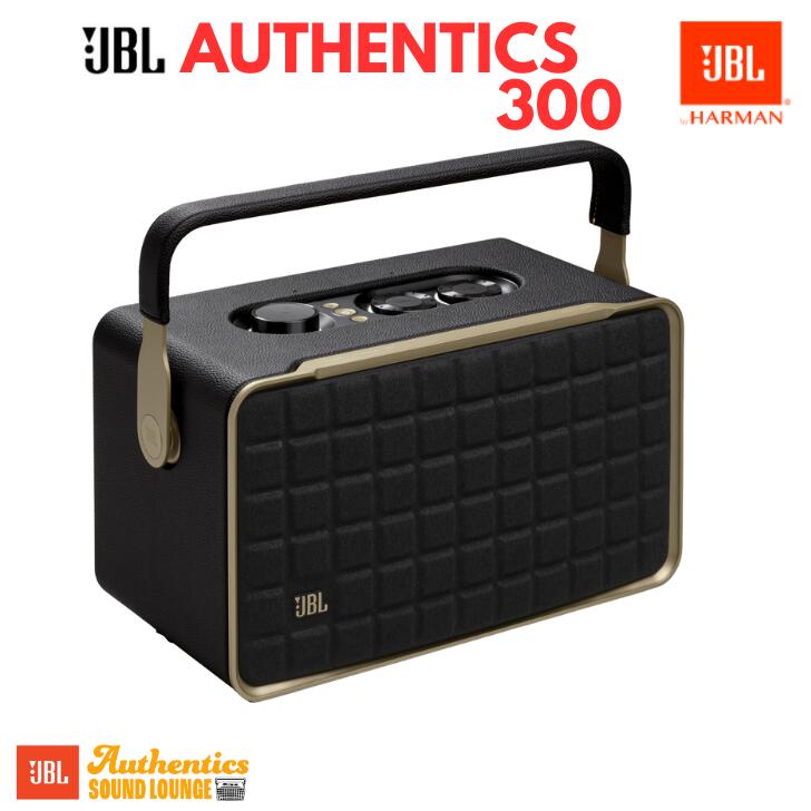 JBL AUTHENTICS300 オーセンティックス300 Wi-Fi対応 ポータブルワイヤレススピーカー Bluetooth5.3 バッテリー内蔵 最長8時間再生 ブラック 送料無料