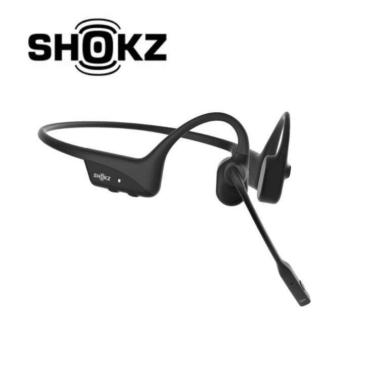 Shokz ショックス SKZ-EP-000022 マイク付き 骨伝導ワイヤレスヘッドフォン Bluetooth5.1 イヤホン 通話可能 OPEN COMM2 軽量 ブラック