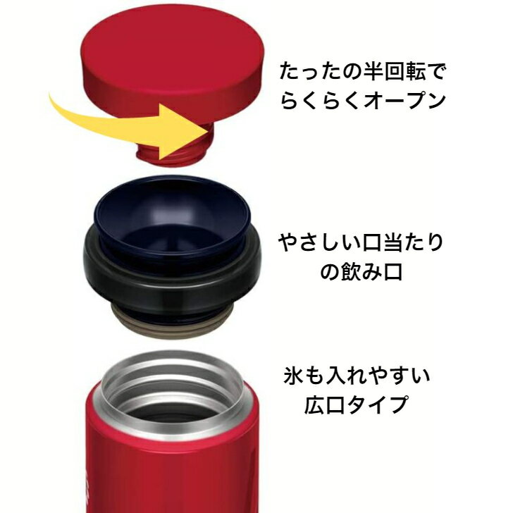 THERMOS 真空断熱ケータイマグ 500ml 牡丹 和柄 保温・保冷両用 超軽量コンパクト 丸ごと水洗いOK 日本製 JNY-502 BTN