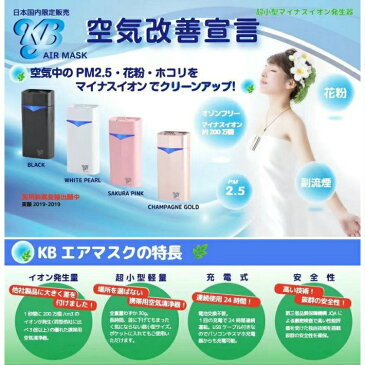 【AIR MASK】 超小型マイナスイオン発生機 空気清浄機 エアーマスク 【日本製】