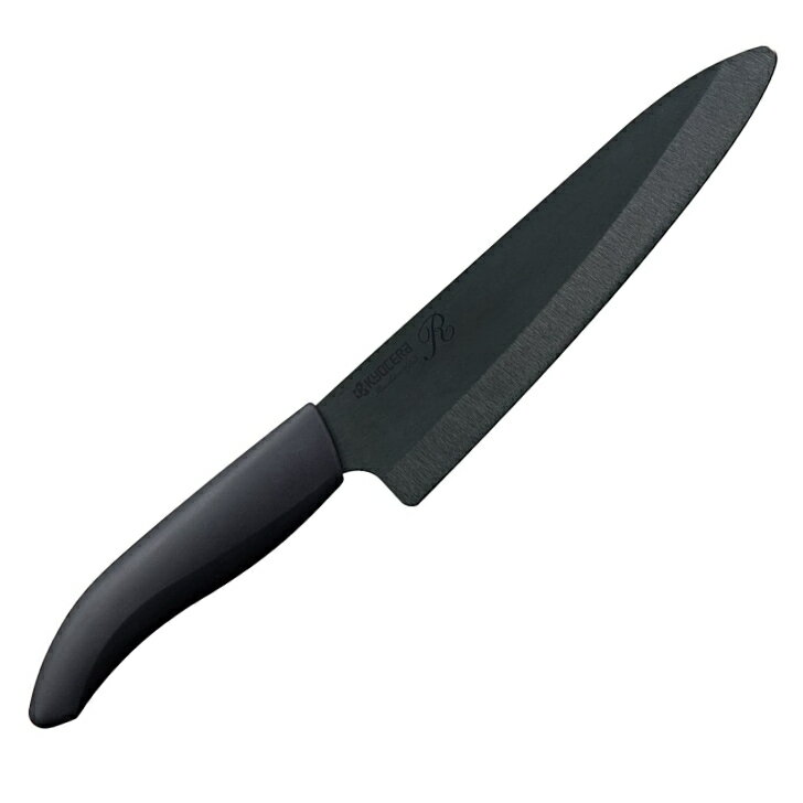 【京セラ】 FKR180HIP-FP セラミックナイフ シェフズナイフ 包丁 両刃 黒 ブラック 無料研ぎ直し券(1回分)付き made in Japan 日本製 KYOCERA