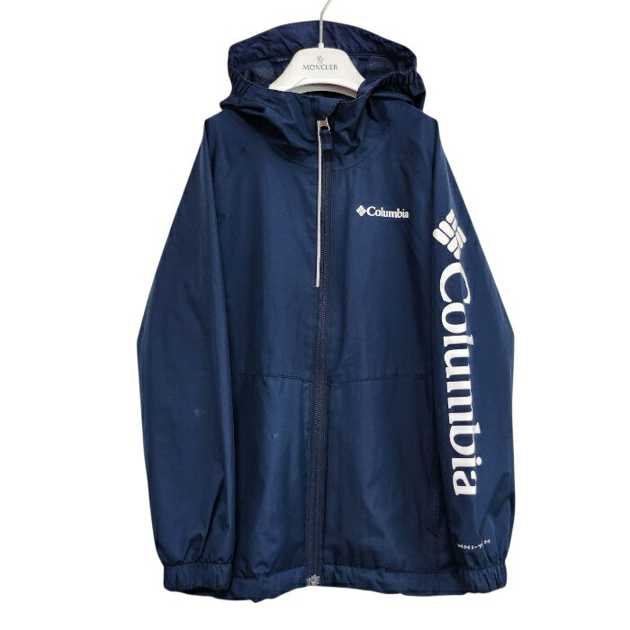 Rakuten - 古着　コロンビア　Columbia　オムニテック　ナイロンパーカー　ウィンドブレーカー　マウンテンパーカー　ジップアップパーカー　キッズアウター　アウトドア　ネイビー　男の子　女の子　キッズ　子供服　サイズ130　Sサイズ　8歳程度　韓国　中古　ヴィンテージ　ユーズド