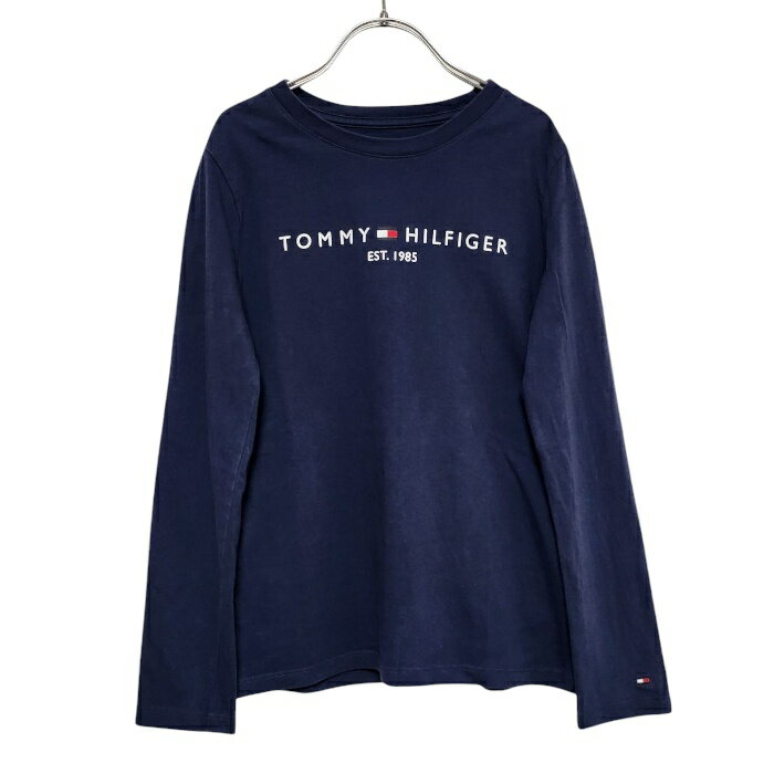 Rakuten - 古着　トミーヒルフィガー　Tシャツ　長袖Tシャツ　カットソー　ネイビー　ロゴプリント　キッズ　子供　子供服　サイズ8～10歳　韓国　中古　ヴィンテージ　ユーズド