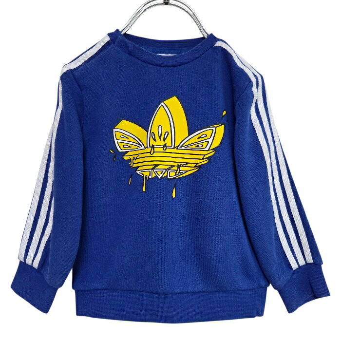 ブランドadidas originals KIDS　アディダスオリジナルス キッズアイテムレモントレフォイルトレーナー、スウェットカラーブルーサイズサイズ85　　　　　　　　　　　　　　　　　　　　　　　　　　　　　　　　　　　　　　　　　　　　　　　　　　　　　　　　　着丈　約36cm　　　　　　　　　　　　　　　　　　　　　　　　　　　　　　　　　　　　　　　　　　　　　　　　　　　　　　　肩幅　約25.5cm　　　　　　　　　　　　　　　　　　　　　　　　　　　　　　　　　　　　　　　　　　　　　　　　　　　　　　　胸囲　約29cm　　　　　　　　　　　　　　　　　　　　　　　　　　　　　　　　　　　　　　　　　　　　　　　　　　　　　　　袖丈　約30cm　　　　　　　　　　　　　　　　　　　　　　　　　　　　　　　　　　　　　　　　　　　　　　　　　　　　　　（平置きでの実寸サイズになります。多少の誤差はご了承下さいませ。）素材綿70％　ポリエステル30％デザインの特徴スリーストライプ、レモントレフォイル、肩にスナップボタン有り商品の状態多少の使用感がある程度で状態は良いですが、左脇部分に小さな汚れがあります。洗濯の状態ホームクリーニング済※注意事項■商品の状態について　　　　　　　　　　　　　　　　　　　　　　　　　　　　　　　　　　　　　　　　　　　　　　　　　　　当店の商品はほぼ全て中古品になります。　　　　　　　　　　　　　　　　　　　　　　　　　　　　　　　　　　　　　　　　　　　上記のランクは弊社基準でのランク付けとなります。ランクはご参考としていただき、詳細は画像をよくご確認の上、ご検討下さいませ。ダメージは写真と共に詳しく記載いたしますが、小さなものに関しては掲載しきれない部分や見落としがある場合もございますので、予めご了承下さいませ。 ■サイズについて　　　　　　　　　　　　　　　　　　　　　　　　　　　　　　　　　　　　　　　　　　　　　　　　　　　　　ほぼ全商品が韓国のサイズ表記となっております。日本のサイズと多少異なる場合もございます。サイズ感につきましては表記サイズは目安とし、記載している実寸サイズを必ずご参照下さいませ。 ■掲載商品のカラーについて　　　　　　　　　　　　　　　　　　　　　　　　　　　　　　　　　　　　　　　　　　　　　　　　商品画像は実物の色、質感を再現するよう努力しておりますが、ご覧いただいているモニター、パソコン、スマートフォンによっては商品と画像に若干の色の誤差が生じる場合がございます。予めご了承下さいませ。 ■キャンセル、返品交換について　　　　　　　　　　　　　　　　　　　　　　　　　　　　　　　　　　　　　　　　　　　　　　明らかなダメージの見落としなど、弊社の過失による場合の返品は、返金対応をさせていただきます。大変お手数ではございますが、商品到着後5日以内にメールにてご連絡下さいますよう宜しくお願いいたします。 商品到着後5日を過ぎた返品のご依頼はお受け出来兼ねます。 お客様都合による返品交換はお受け出来兼ねます。 古着となりますので同一商品との交換は出来兼ねます。 発送後のキャンセルはお受け出来兼ねます。 古着・ヴィンテージアイテムの使用感やダメージの感じ方は個人差がございます。　　　　　　　　　　　　　　　　　　　　　　　　　　画像、記載している商品の状態、実寸サイズを必ずご確認の上、ご購入いただけますようお願い申し上げます。