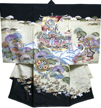 お宮参り着物男児祝着正絹のしめ新品d512