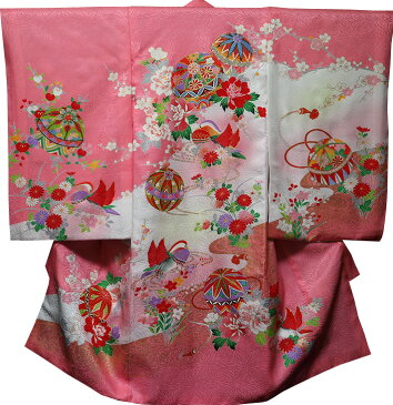お宮参り 女の子 着物 女児祝着 正絹 のしめ 初着 産着 新品j1015