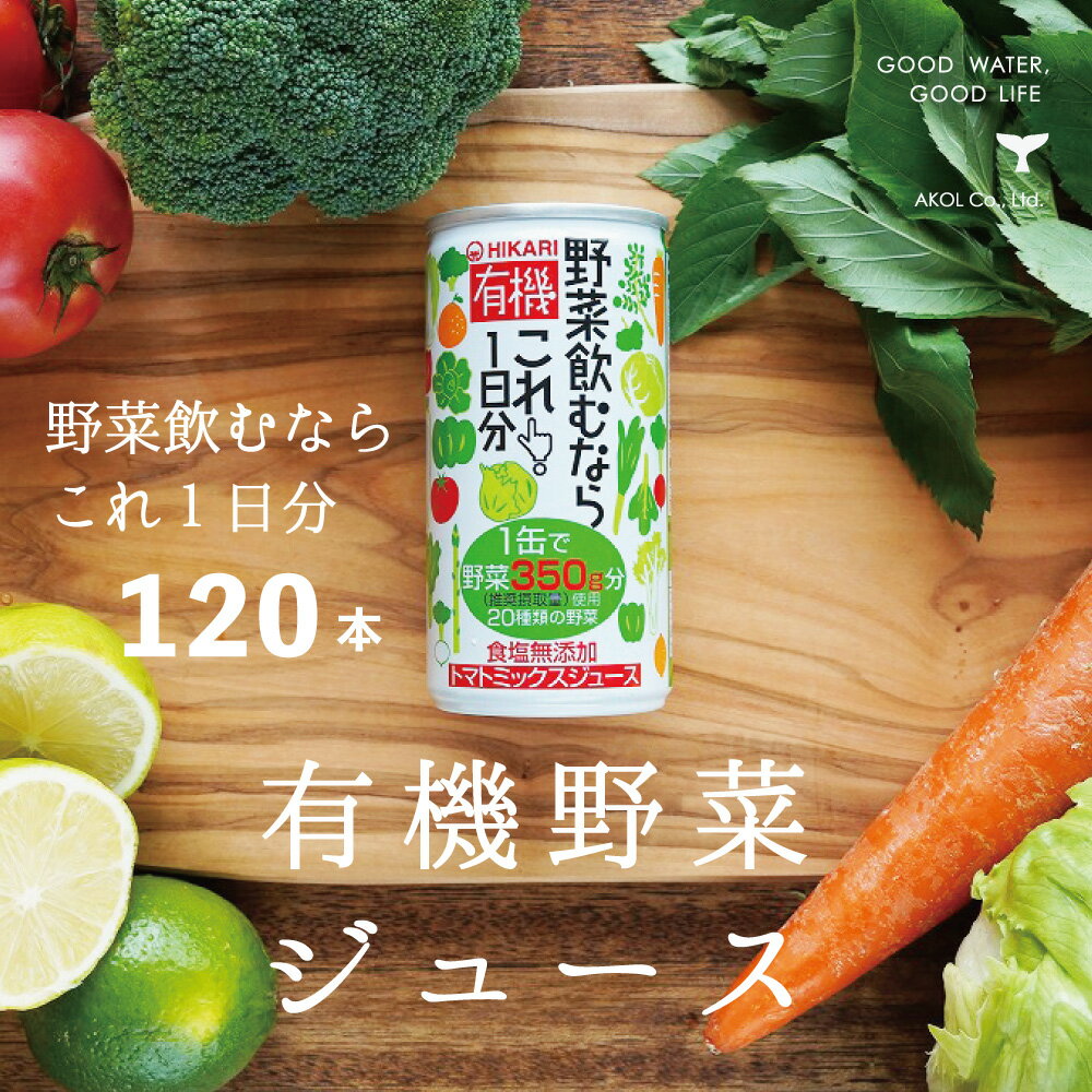 楽天海洋深層水のアコール有機野菜ジュース 有機野菜飲むならこれ1日分 190g4ケース 120本 あす楽 まとめ買い 送料無料 光食品 ヒカリ食品 有機オーガニック 無添加 有機JAS 誕生日御祝 御中元 御歳暮 御年賀 ご挨拶 母の日 父の日 敬老の日 クリスマス