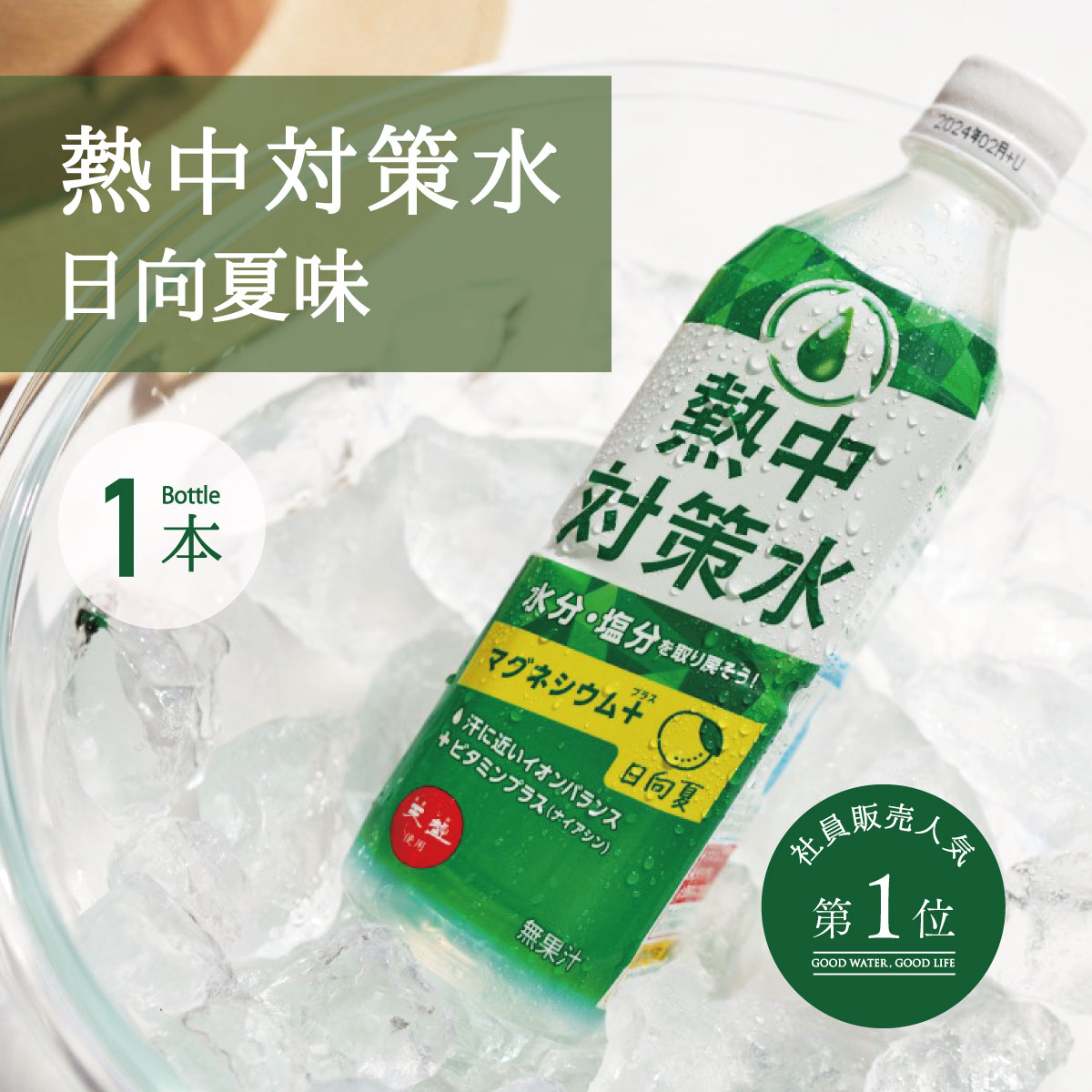 熱中対策水 日向夏味 500ml 1個 バラ