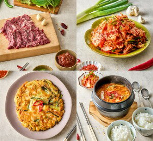 韓国料理 ミールキット ホリデーバラエティーセットC 手作り焼肉セット 浅漬けキムチ 1人前 海鮮チヂミ 2〜3人前 キムチチゲ 1人前 クール便 冷蔵ミールキット 日本製造 冷蔵食品のサムネイル