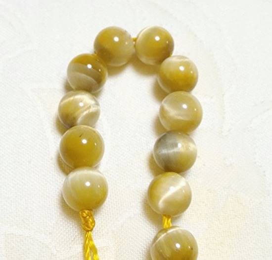 10粒 6mmタイガーアイ (ゴールデン) 開運 天然石ビーズ 両穴 1