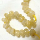 10粒 金運ルチルクオーツ針水晶ボタン形 7mm 開運 天然石ビーズ 両穴(4)