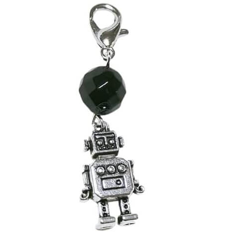 オニキス多面カット ブラックオニキス ロボット カニカン付 天然石チャーム 天然石 パワーストーン ストラップ バッグチャーム キーホルダー スマホアクセサリー マスクピアス マスクチャーム お守りチャーム