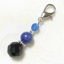 オニキスカット ソーダライト ブルー瑪瑙めのうカット カニカン付 天然石チャーム 天然石 パワーストーン ストラップ バッグチャーム キーホルダー スマホアクセサリー マスクピアス マスクチャーム お守りチャーム