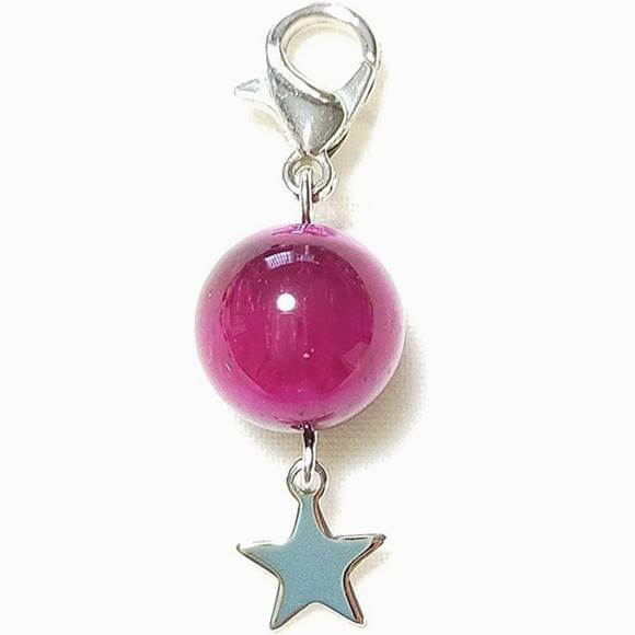 ピンク染めタイガーアイ 虎目石 スター星 カニカン付 天然石チャーム 天然石 パワーストーン ストラップ バッグチャーム キーホルダー スマホアクセサリー マス...