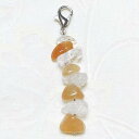 オレンジアベンチュリン 水晶 さざれ石 カニカン付 天然石チャーム 天然石 パワーストーン ストラップ バッグチャーム キーホルダー スマホアクセサリー マスク...