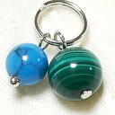 マラカイト 孔雀石 トルコ石ターコイズ 練り 二重丸カン付 ペンダントトップ 天然石チャーム ペンダントトップ 天然石 パワーストーン ストラップ バッグチャーム キーホルダー スマホアクセサリー マスクピアス マスクチャーム お守りチャーム
