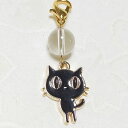 水晶 黒猫 くろねこ cat カニカン付 天然石チャーム ペンダントトップ 天然石 パワーストーン ストラップ バッグチャーム キーホルダー スマホアクセサリー...