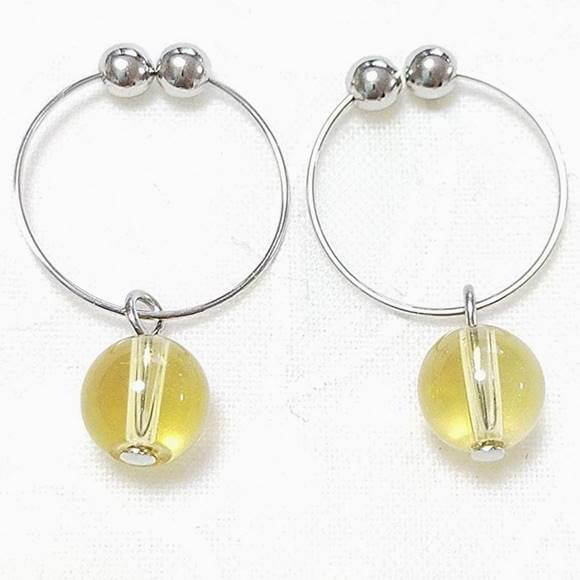 シトリン6mm天然石ノンホールピア...