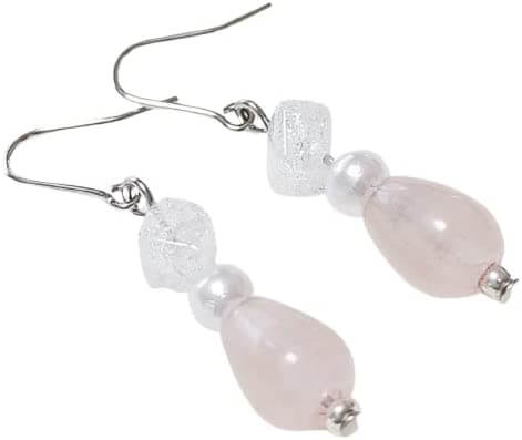 ローズクオーツしずく8mm クラック水晶キューブ ピアス ゆらゆらピアス 開運 天然石ピアス パワーストーン 良質天然石 両耳ピアス チタンフック/樹脂フック/キャッチタイプ変更可 送料無料