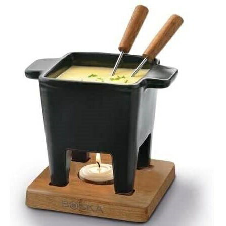 ボスカ チーズフォンデュ チョコレートフォンデュセット ブラック 四角 2人用 Boska Holland Tealight Fondue Set, For Cheese or Chocolate, Tapas, 200 mL Black, Pro Collection