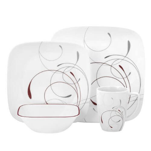 コレール 食器16点セット スクエアー ディナーウェアー スプレンダー 4人用 Corelle Square 16-Piece Dinnerware Set, Splendor, Service for 4 1101529