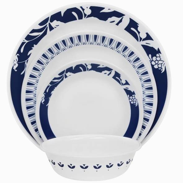 コレール ブティック アップタウン ブルー マヴィ ディナーウェアー 食器16点セット Corelle Boutique Uptowne Blue Mavi 16-pc Dinnerware Set