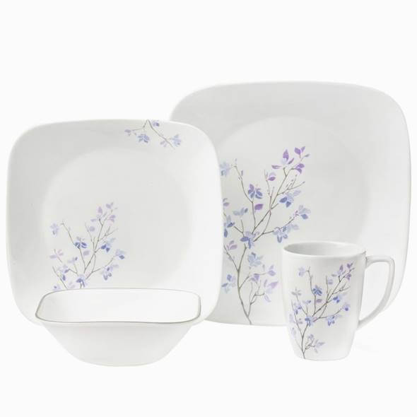 コレール スクエアー ディナーウェアー ジャカランダ 食器32点セット Corelle Square 32-Piece Dinnerware Set, Jacaranda, Service for 8