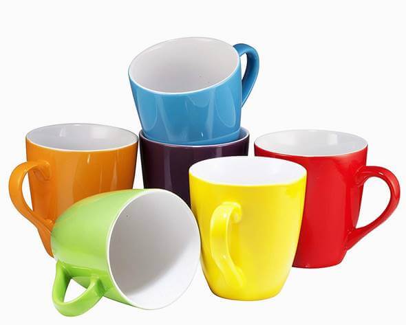訳あり大特価 マグカップ 6点セット コーヒーマグ ティーカップ コップ レンジ可 食洗器可 約480ml マルチカラー セラミックカップ Coffee Mug Set By Bruntmor