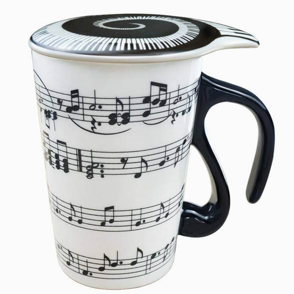 樂天商城 - マグカップ 2点セット コーヒーマグ ティーカップ コップ 約400ml ミュージックラバ リブステイヴ ミュージックノート レンジ可 食洗器可 Mug for Music Lover