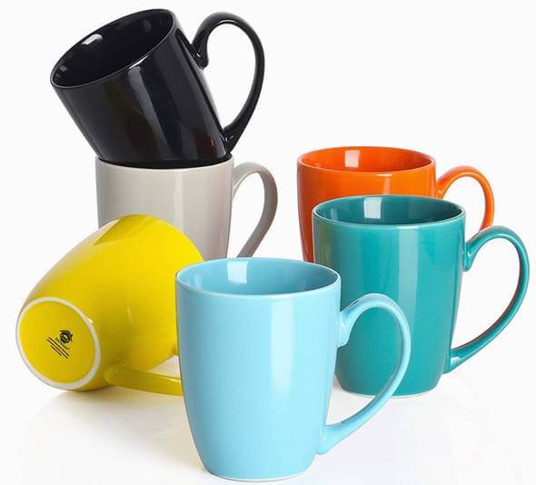 マグカップ 6点セット コーヒーマグ ティーカップ 約420ml ココアマグ レンジ可 食洗器可 コップ マルチカラーカップ DOWAN Coffee Mug Set