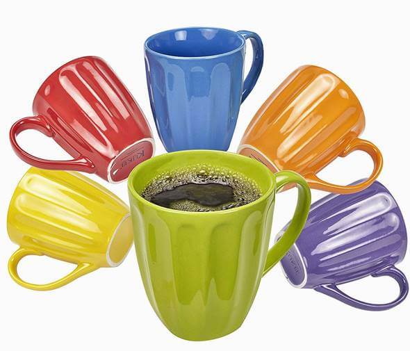 樂天商城 - マグカップ 6点セット コーヒーカップ ティーカップ コップ レンジ可 食洗器可 約420ml セラミックカップ Klikel Coffee Mugs Set of 6