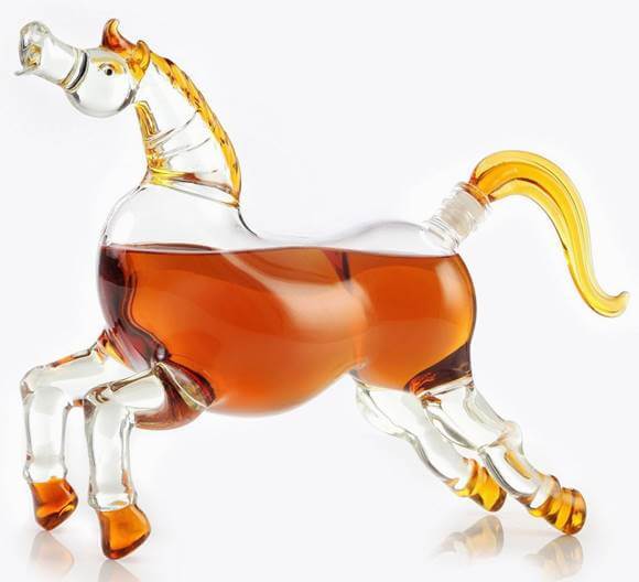 ホース ウイスキーデカンタ— 馬 グラスデカンタ 1000ml Horse Decanter for Scotch, Vodka, Rum, Teq...