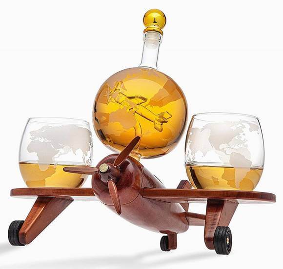 デカンタ デキャンター ディスペンサー サーバー ディキャンタ Godinger Decanter Airplane 850ml 飛行機 ワールドグラス バーボン ウオッカ ワイン