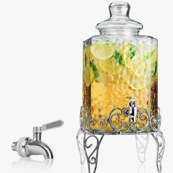 飲料水サーバー ビバレッジディスペンサー ドリンクディスペンサー ビバレッジサーバー エレガント 約8.5L Elegant Hammered Dispenser (White)